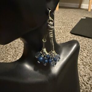 Handcrafted Navy Bead Drop Earrings - Women Jewelry 8